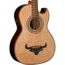 Oscar Schmidt OH32SEQN Quilt Maple Acoustic Electric Bajo Quinto with Gig Bag, Natural