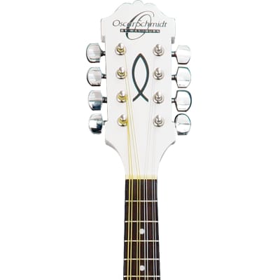 Oscar Schmidt OM10EWH A-Style Acoustic Electric Mandolin, White image 3