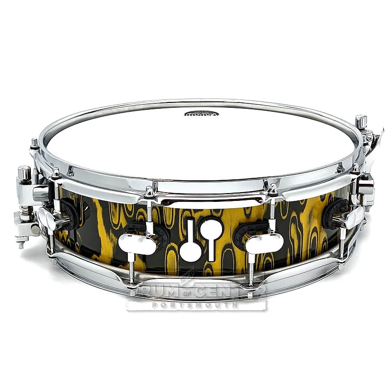 Sonor SQ2 Maple Medium Snare Drum 14x4.25 Yellow Tribal image 1