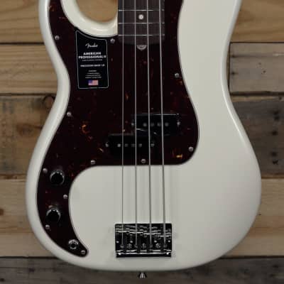 Fender American Professional II Precision Bass Left-Hand Olympic White w/ Case image 2