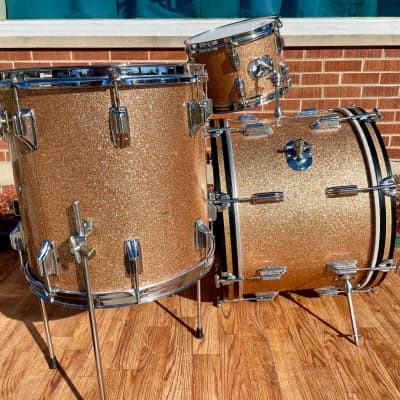 1960s Rogers Holiday Drum Set Pink Champagne Pearl Sparkle 20/12/14 image 4