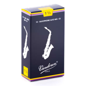 Vandoren SR2115 Traditional Alto Saxophone Reeds - Strength 1.5 (Box of 10)