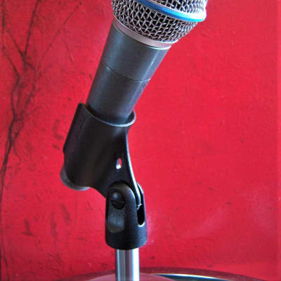 Vintage 1980's Shure Beta 58 dynamic cardioid microphone Blue Grey w accessories imagen 2