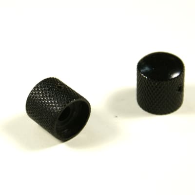 2x Metal Dome Knobs Tele Style ,Adjustable,for 5.5mm Split Shaft ,Black
