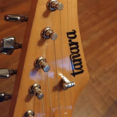 Tanara Samick Korean Stratocaster 1990s Black Great Player Guitar image 10