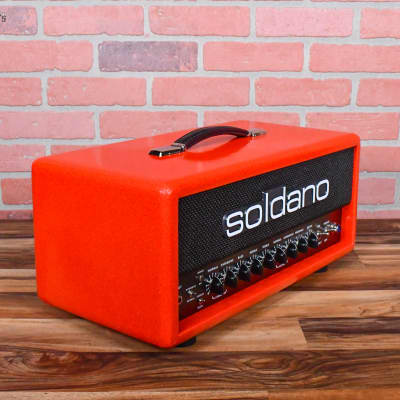 Soldano Custom Shop SLO30 30Watt All Tube Head w/ Matching 2x12 Cab Red Sparkle Tolex With Black Grill and Black Chicken Head Knobs image 6