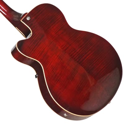 Teton F1433FMWR  Hollow Body Electric Guitar & Hard Case Flame Maple Wine Red image 8