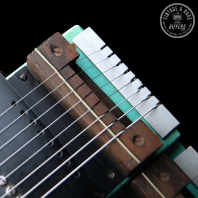 c.1970s Vintage Double-Neck, Non-Pedal Double Eight 8 Lap Steel Hawaiian Slide Electric Guitar, Turquoise |  Unbranded; v. similar to Emmons, Sho-Bud / Possibly One-of-a-Kind or Prototype image 6