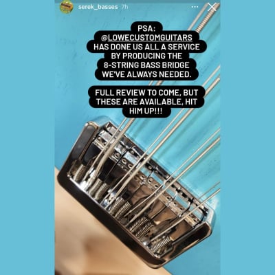 Lowe Custom Guitars 8-string Bass Guitar Bridge - Chrome image 10
