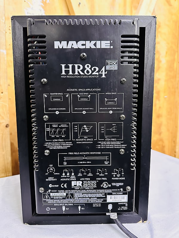 Mackie HR824 Mk1 Vintage - Made in USA Studio Monitor - Torn Dust Dome -  WORKS