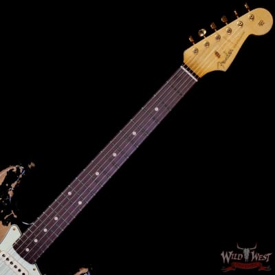 Fender Custom Shop Wild West Guitars 25th Anniversary 1960 Stratocaster Hardtail Madagascar Rosewood Fretboard Heavy Relic Black 7.20 LBS image 4