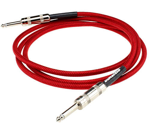 DiMarzio EP1710SSRD 10 FT Overbraided Instrument Cable RED image 1