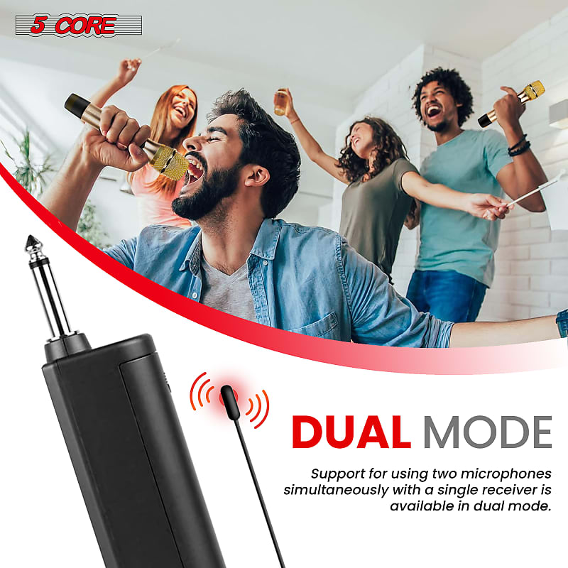 5 Core Wireless Microphone Dual Channel System w Handheld Dynamic Mic  Portable Cordless Microfone Microfono Inalambrico Profesional WM 301 HC