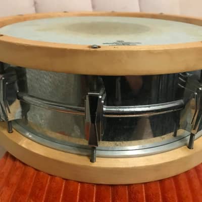 1971 Ludwig No. 400 Supraphonic 5x14" 10-Lug Aluminum Snare Drum with Pointed Blue/Olive Badge 1969 - 1979 - Chrome-Plated OBO image 10