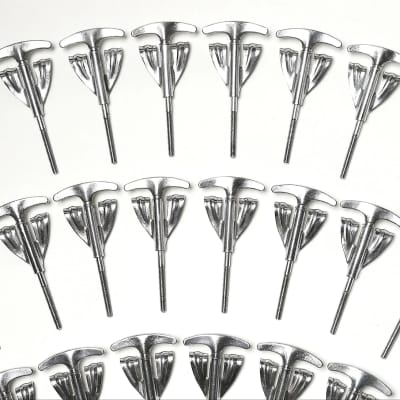 Set of (20) Ludwig Bass Drum Tension Rods & (20) Claws, Chrome - 1960's / ALL STRAIGHT image 15
