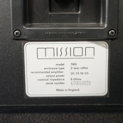 Mission 760i 2-Way Reflex Bookshelf Speaker Pair Made in England image 8