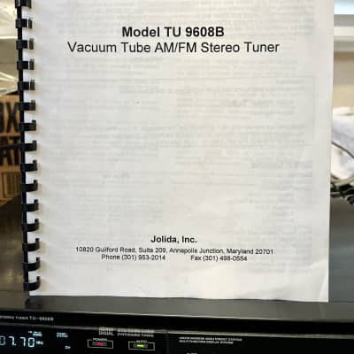 Jolida TU 9608B Audiophile Vacuum Tube AM/FM Tuner w/ Original Owner's Manual; Tested image 10