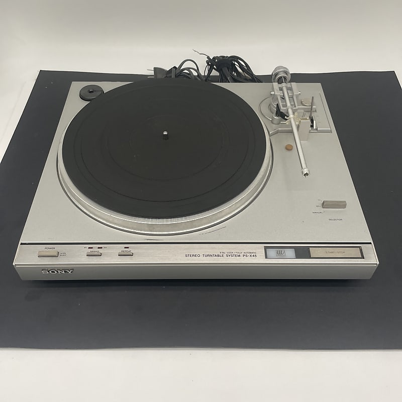 Sony PS-X45 XTAL-Lock Fully Automatic Turntable VTG Silver TESTED WORKING READ