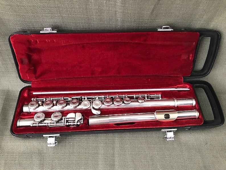 Yamaha Silver Plated Closed Hole Flute YFL 2255 1982 Silver | Reverb