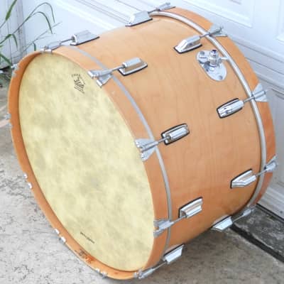 Vintage Rogers  24" Virgin Bass Drum  Swivomatic for Set Kick 1970's Natural 6 Ply Maple image 6