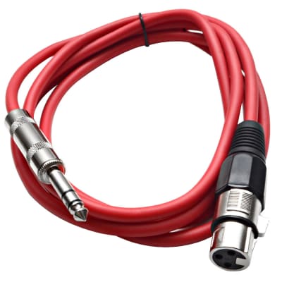 SEISMIC AUDIO Red 1/4" TRS to XLR Female 6' Patch Cable image 2