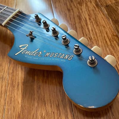 Original Vintage 1969 USA Fender Mustang Lake Placid Blue Competition Burgundy w/ OHSC. Kurt Cobain Nirvana image 11