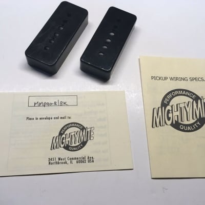 Mighty Mite P90 Black Pickup Cover & Benson Cover + Rare Vintage Manual Guitar image 1