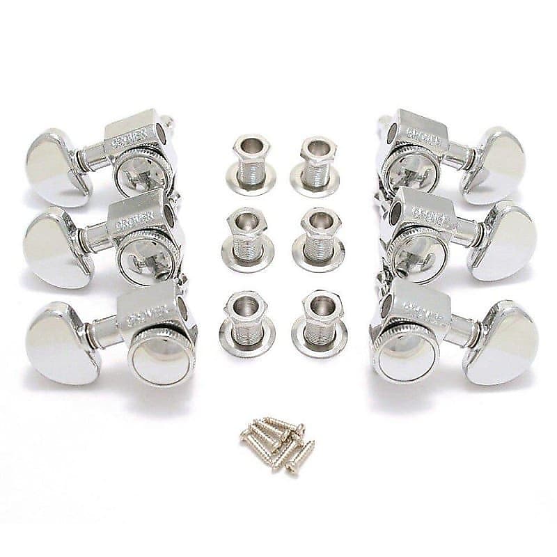 Grover 502C Roto-Grip Locking Guitar Tuners 18:1 3+3 Chrome