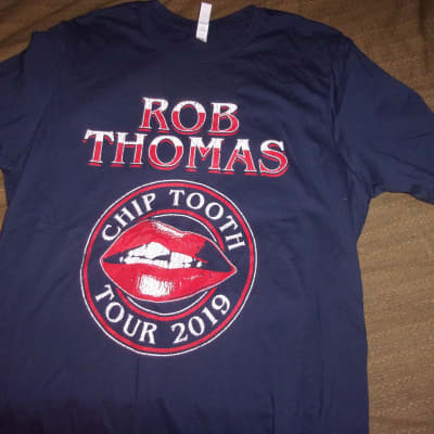 Rare Rob Thomas of Matchbox Twenty The Chip Tooth Tour 2019 T Shirt Navy  Blue XL OR  Large image 1