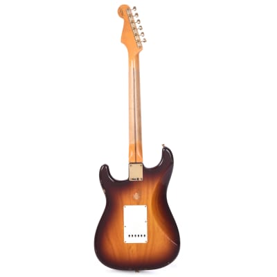 Fender Custom Shop 1955 Stratocaster "Chicago Special" Relic Super Faded Wide Fade Chocolate 2-Color Sunburst w/Gold Hardware & Gold Pickguard (Serial #R127461) image 5