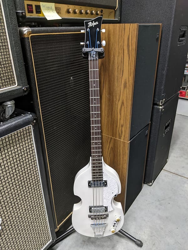 Hofner B Bass HI Series White/Glitter | Reverb