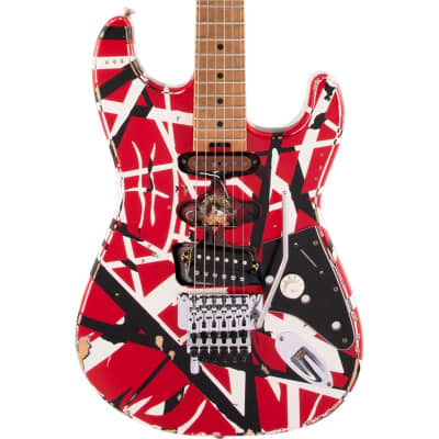 EVH Striped Series Frankie, Maple Fingerboard, Red/White/Black Relic for sale