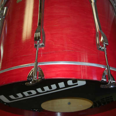 Ludwig Classic Maple 90s Flame Red Shadow Bass Drum 24X16, looks and sounds Great! image 19