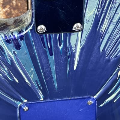 Fender FSR Splattercaster Standard Stratocaster 2003 Midnight Blue Swirl over Olympic White (Used) image 9