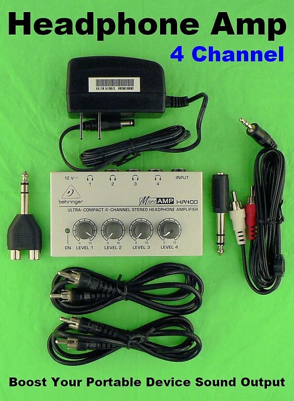 Behringer HA400 4 Channel Headphone Amp, Also Boosts Sound To Portable Devices Used  Tested image 1