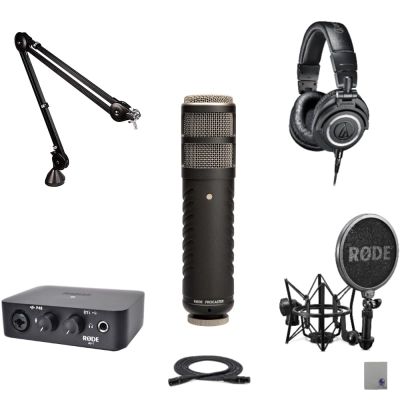 Rode Podmic Microphone professionnel pour podcast Blanc + PSA1 + bras  articulé blanc + câble XLR Keepdrum : : Instruments de musique et  Sono