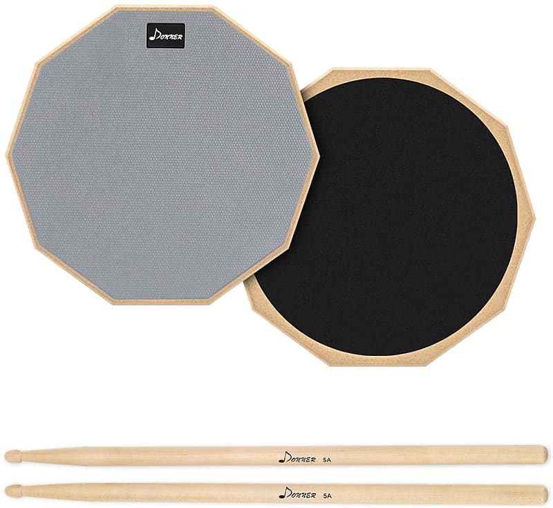Donner Drum Practice Pad 12 Inch Double Sided Silent Drum Pad Reverb