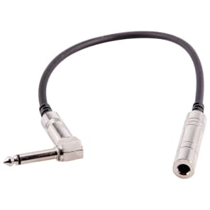 Seismic Audio SA-QFSMR1 1/4" TS Mono Female to Right-Angle 1/4" TS Male Audio Extension Cable