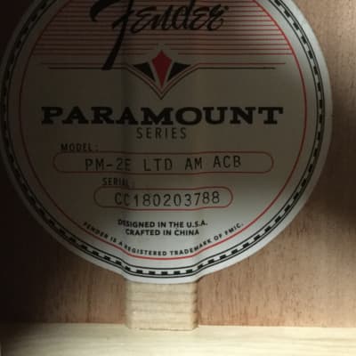 Fender Paramount Parlor PM-2E LTD AM Aged Cognac Burst Limited Edition image 9