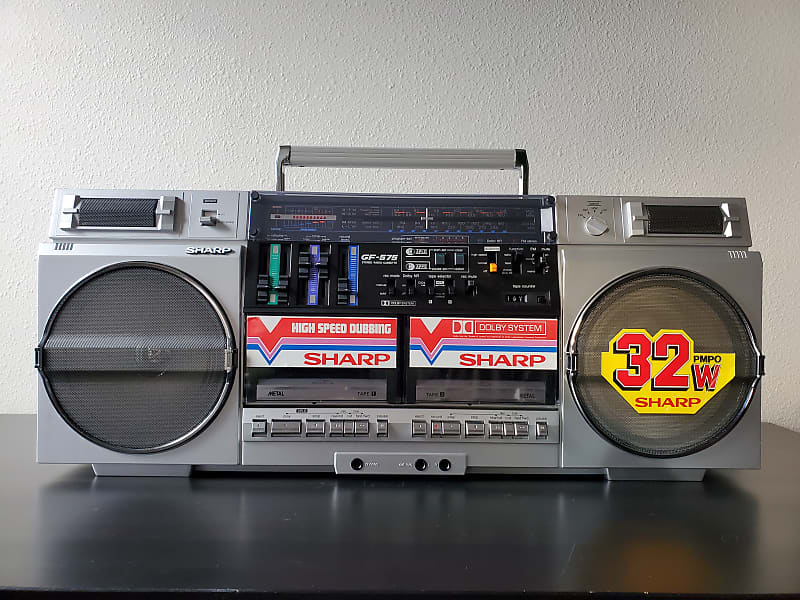 SHARP GF-575H AM/FM STEREO RADIO DOUBLE CASSETTE RECORDER BOOMBOX 