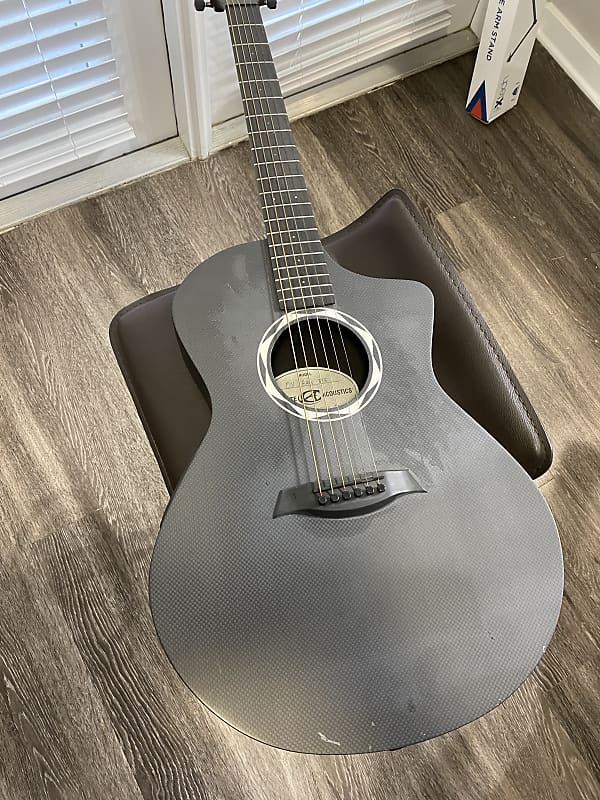 Composite Acoustics OX RAW ELE Acoustic-Electric Guitar Black Carbon Fiber image 1
