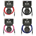 4x KLO-KIK3OPP KLOTZ KIK Instrument Cable, Str/Str,10 ft Mix & Match Blue/red/Pink/Black