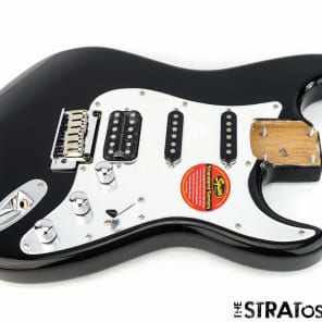 LOADED Fender Squier Standard HSS Fat Stratocaster Strat BODY Black SALE! image 1
