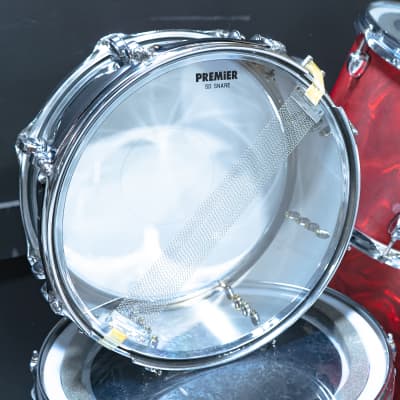 Premier 5 Piece England Drum Kit - 22 / 16 / 14 / 13 / 12 - Red Satin Swirl image 8