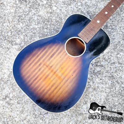 Luthier Special: Harmony Stella Husk Crack in back (1960s - Sunburst) image 4