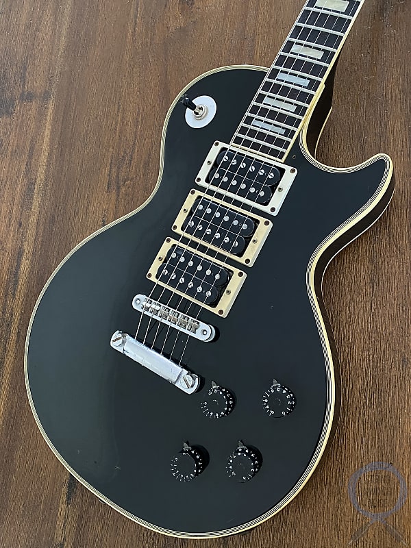 Greco, Single Cut Guitar, Custom, EG600P, Black,1978 vintage, “Frampton”, OHSC image 1