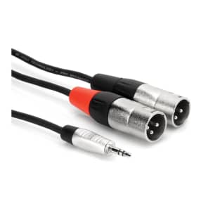 Hosa HMX-003Y REAN 3.5mm TRS to Dual XLR3M Pro Stereo Breakout Y-Cable - 3'
