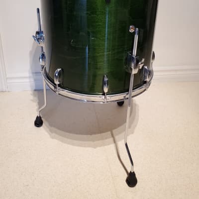 VTG PEARL Emerald Mist Floor Tom Drum 16"x16" Maple Prestige Session - Gorgeous Clean image 4