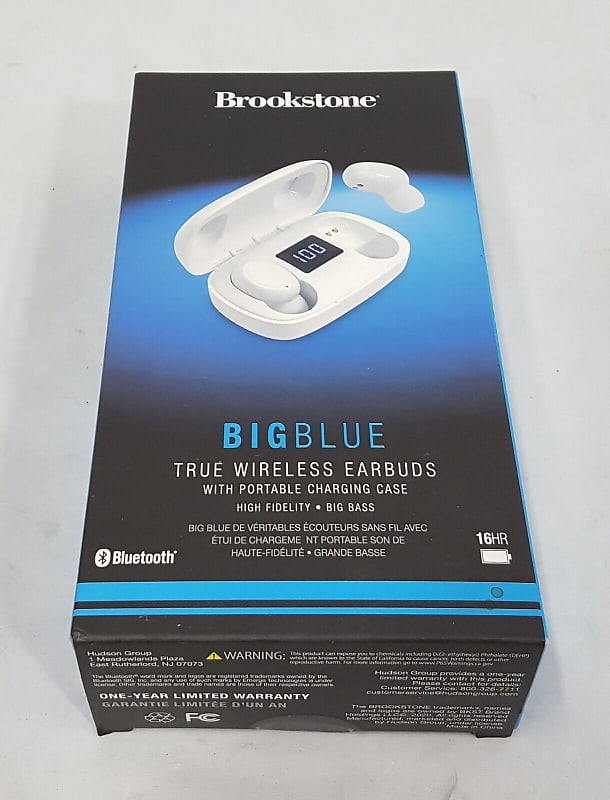 Brookstone Big Blue True Wireless Bluetooth In-Ear Earbuds - | Reverb