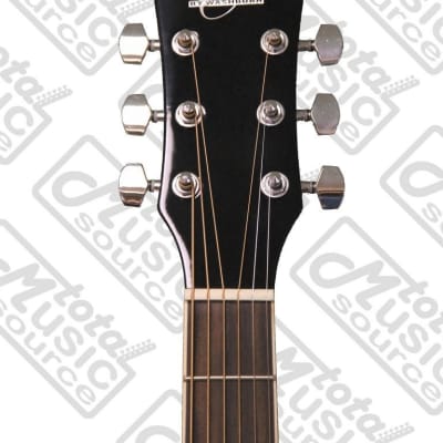 Oscar Schmidt Folk Style Acoustic Guitar, Select Spruce Top, Black, OF2B image 5